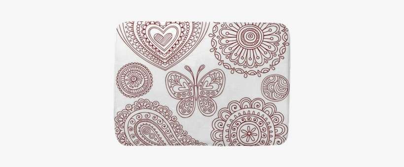 Henna Mehndi Tattoo Doodles Design Elements Set Bath - Doodle Henna Designs, transparent png download