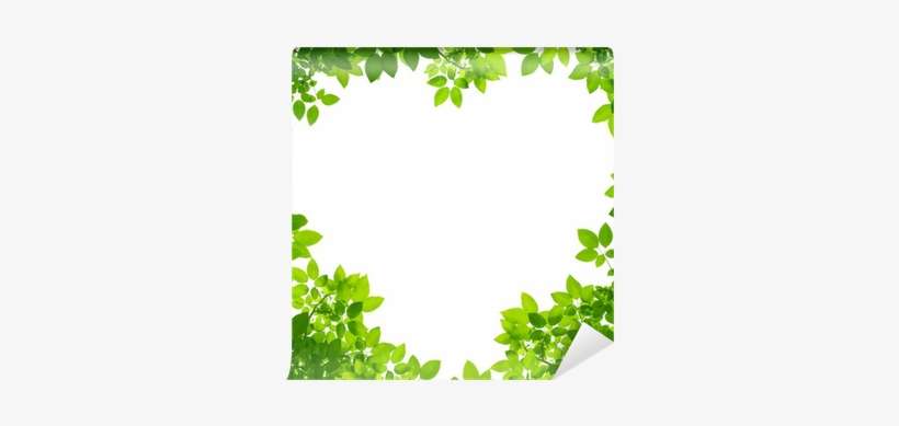 Fotomural Hojas Verdes En Forma De Corazón En El Fondo - Green Leaves Heart, transparent png download