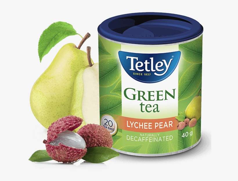 Tetley Decaffeinated Lychee Pear Green Tea Tetley Tea Tetley Naturally Decaffeinated Green Tea