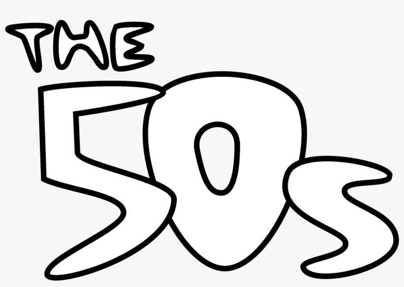The 50's Logo Black And White - Line Art, transparent png download
