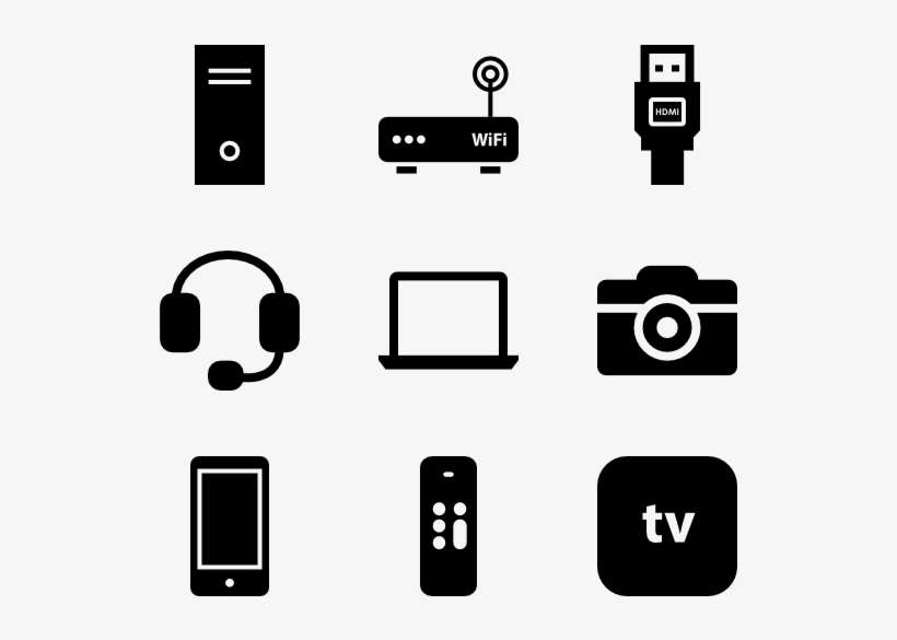 Electronics Glyph - Electronics, transparent png download