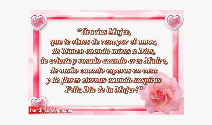 8 De Marzo Un Dia Para Honrar A Las Mujeres - Poema Para La Mujer Corto, transparent png download