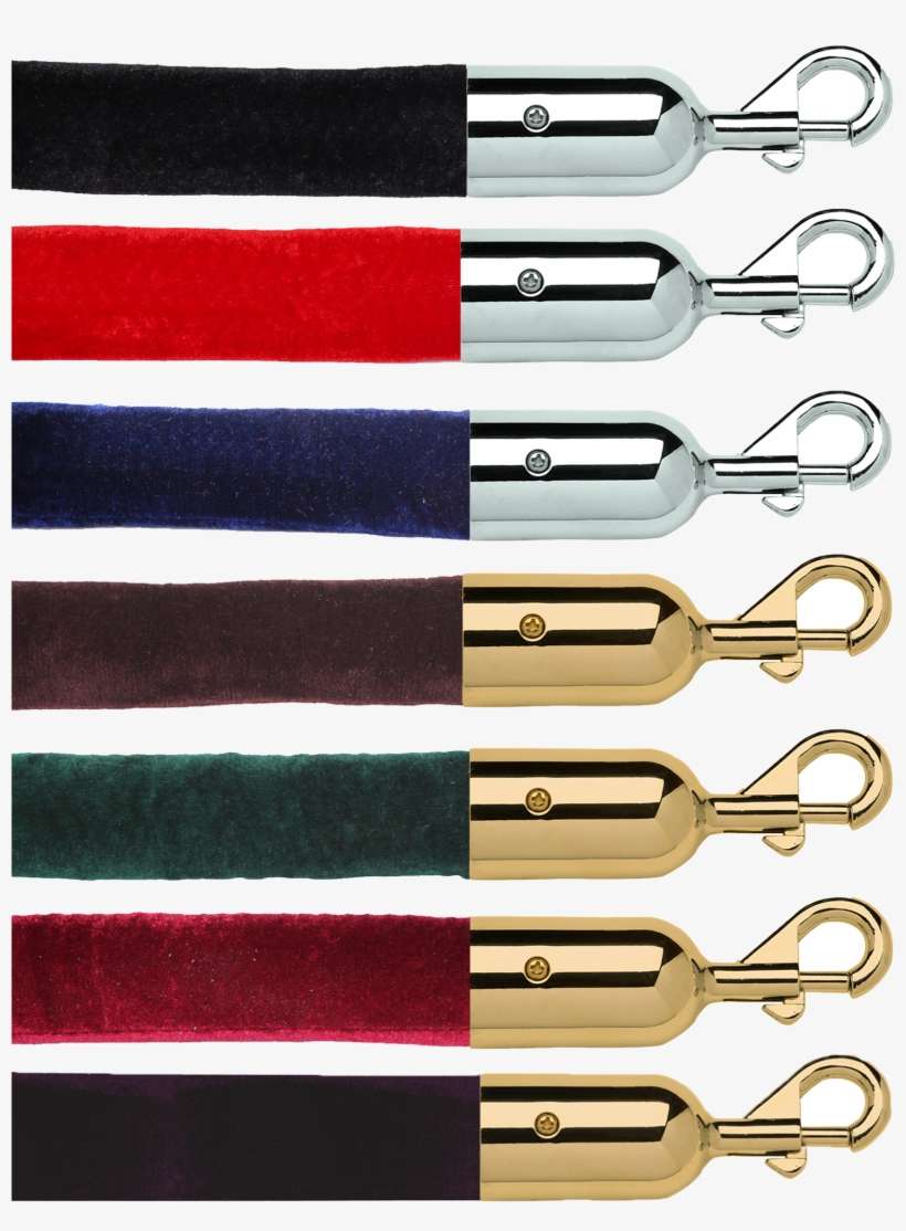 7 Velour Stanchion Rope Colors - Gold Twisted Barrier Rope With Gold Ends, transparent png download
