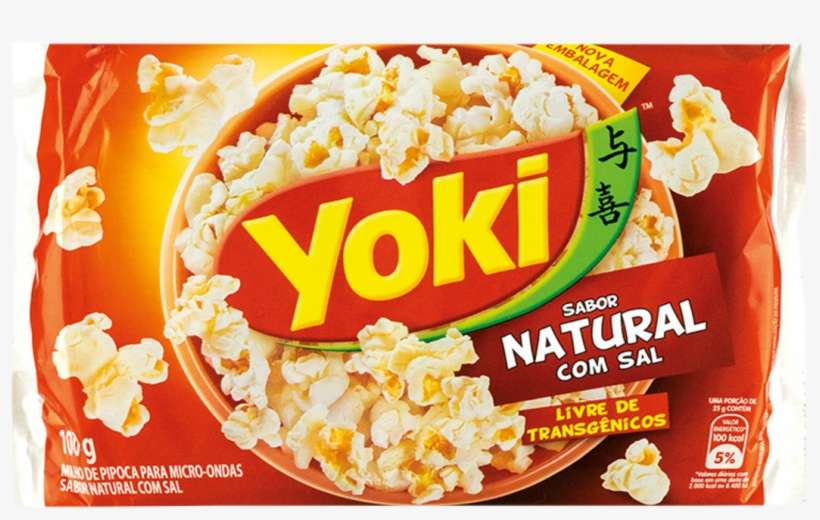 Pipoca Para Micro-ondas Natural Com Sal Yoki - Yoki, transparent png download
