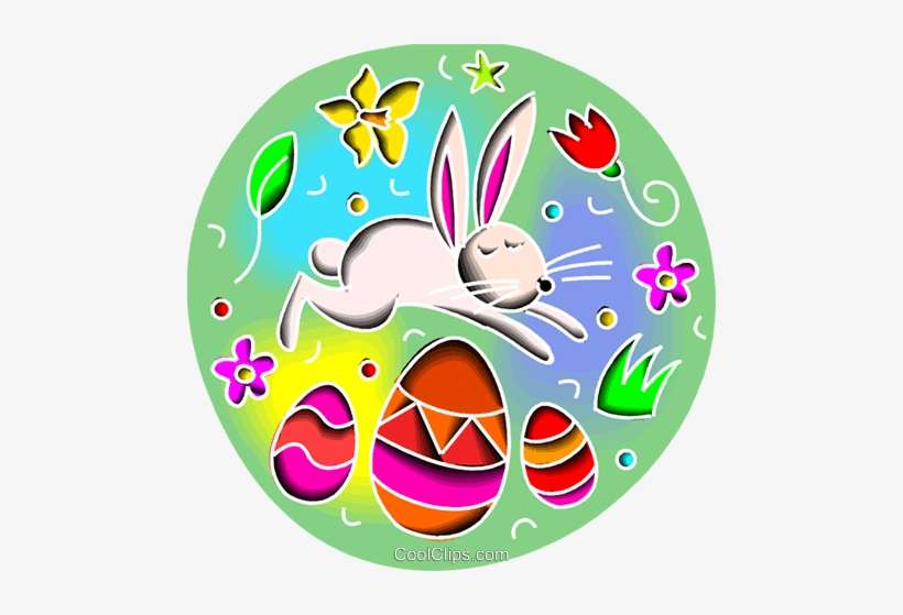 Easter Bunny Jumping Over Easter Eggs Royalty Free, transparent png download