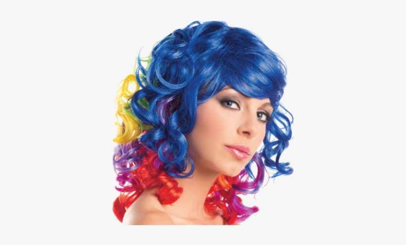 Rainbow Curly Wig - Rainbow Curly Wig Adult Costume Accessory, Women's,, transparent png download