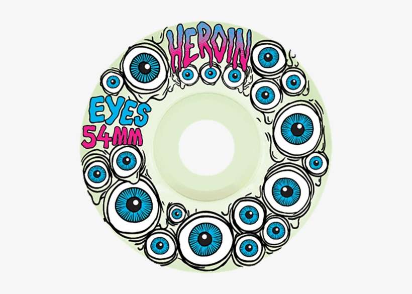 Heroin Eyes Skateboard Wheels - 52mm (glow, transparent png download