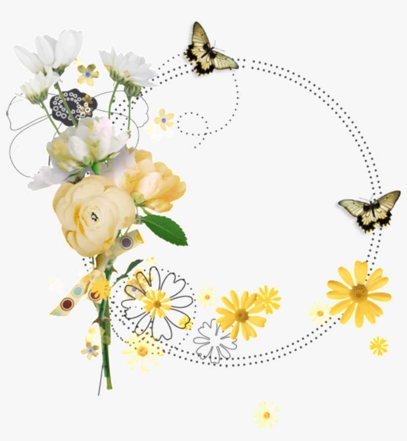 Yellow Chrysanthemum Hand Painted Garland Decorative - Пнг Доброе Утро Любимый, transparent png download