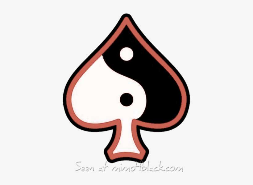 A Feminine Queen Of Spades Symbol With A Ying Yang - Spade Yin Yang, transparent png download