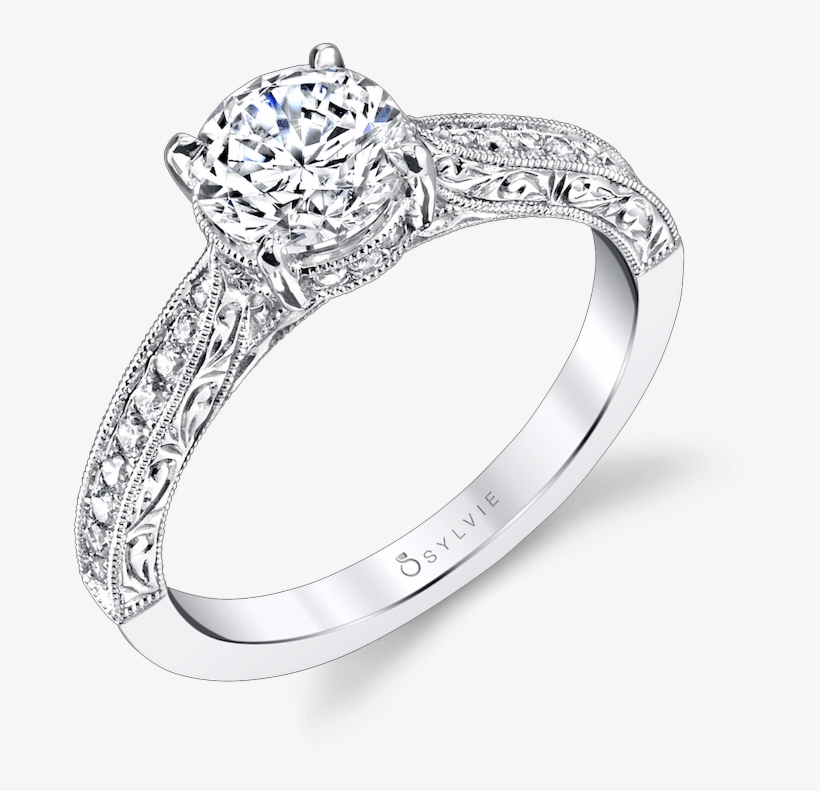 Solitaire Engagement Ring - Solitaire Round Design Rings, transparent png download