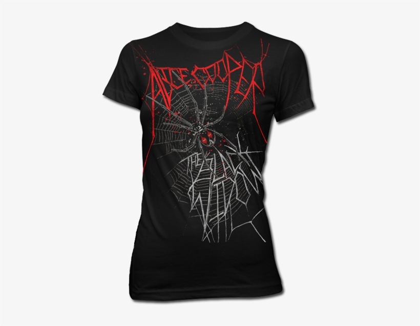 Spider With Red Glitter Womens Tee - Spider Web, transparent png download