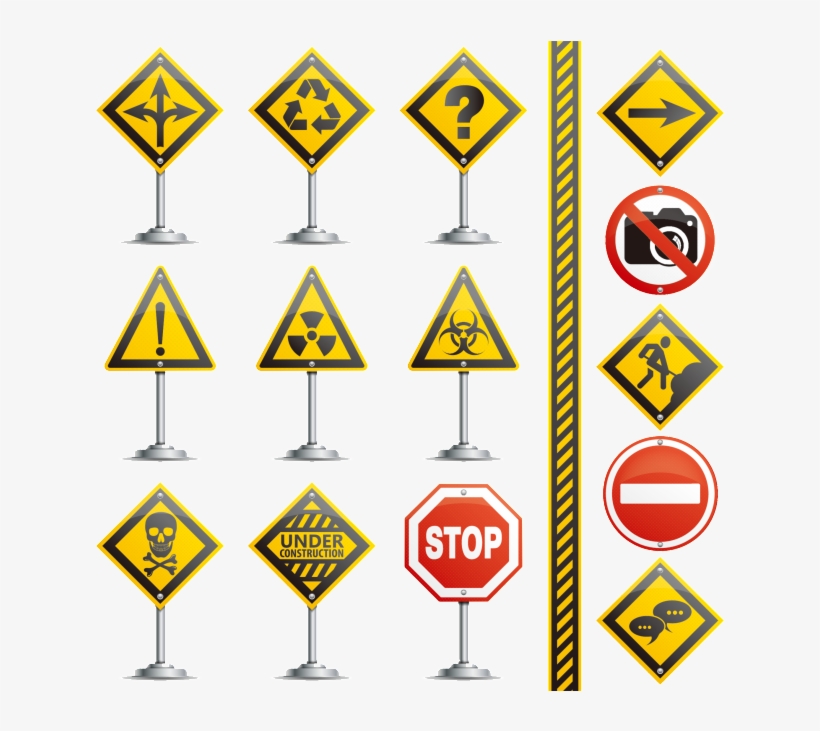 All Kinds Of Traffic Sign Pattern Material - Signo De Riesgos En La Calle, transparent png download