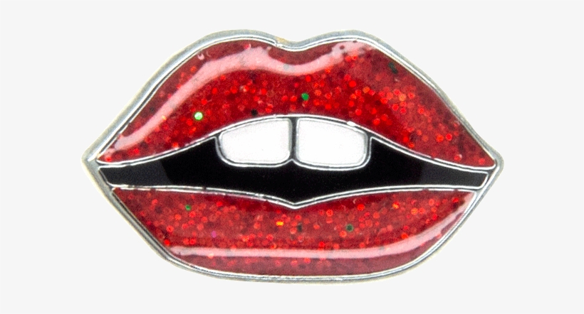 Mini Lips Pin, Red Glitter - Ring, transparent png download