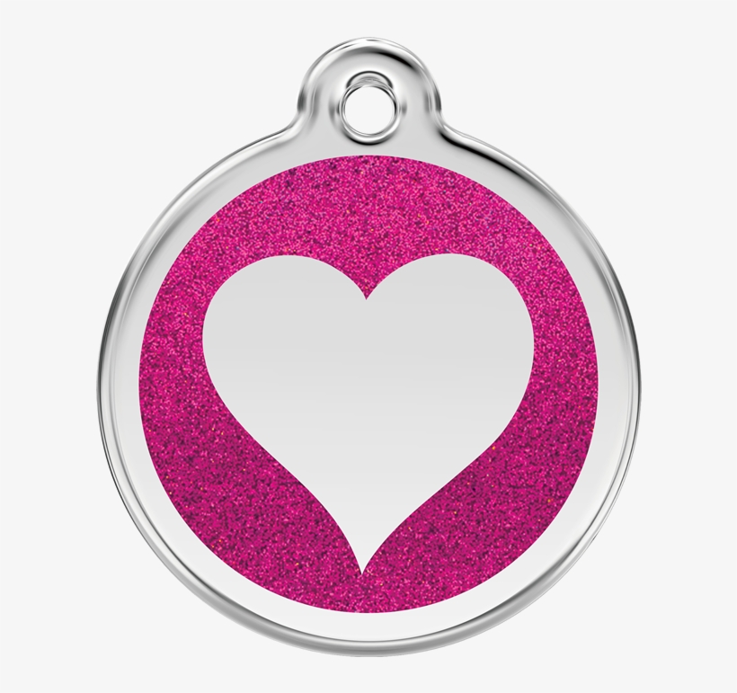 Product Codes - Red Dingo Glitter Enamel Heart Cat Id Tag - Hot Pink, transparent png download