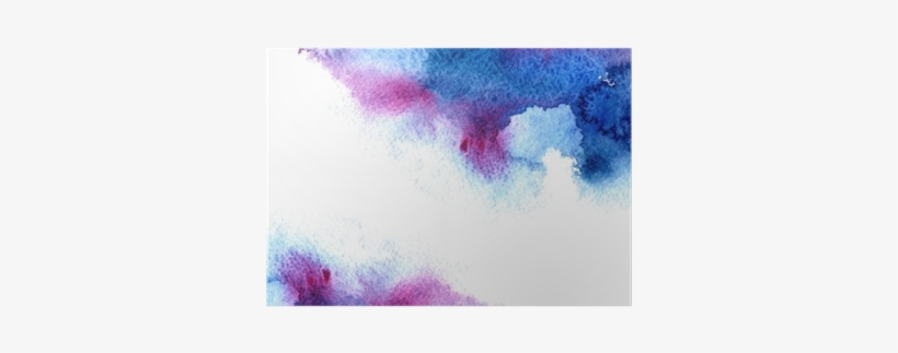Abstract Blue And Violet Watery Frame - Watercolor Painting, transparent png download