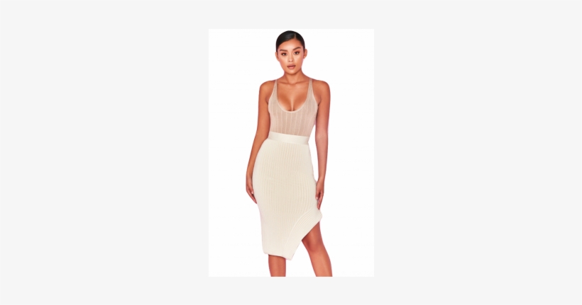 "draya" Classy Crop Top & Fluted Side Two Piece Bandage - Cocktail Dress, transparent png download