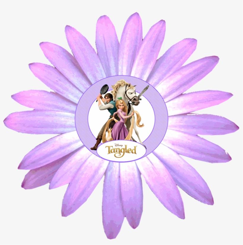 Tangled Party Toppers Or Free Printable Candy Bar Labels - Purple Gerbera Daisy Clip Art, transparent png download