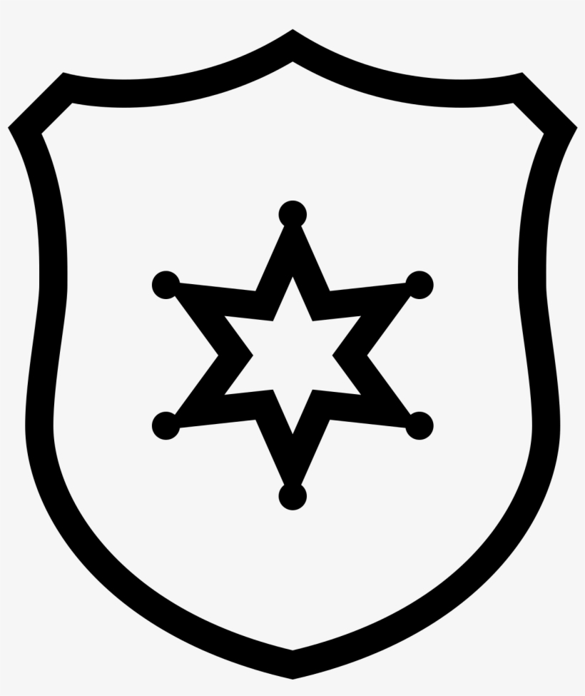 Public Safety Icon - Sheriff Badge Silhouette, transparent png download