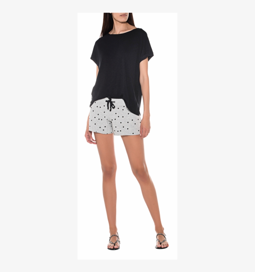 Juviacrew Neck Boxy Black // Classy T-shirt - Polka Dot, transparent png download