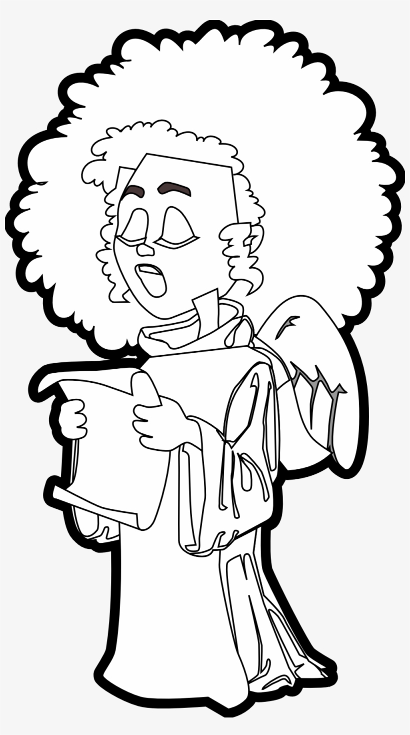 Angel Sing Xmas Christmas Black White Inkscape Adobe - Clip Art, transparent png download