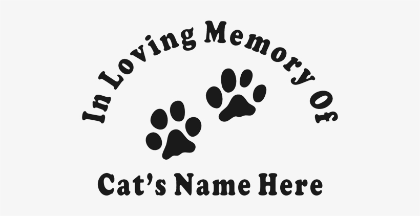 Large Paw Print Template - Memory Of Cat, transparent png download