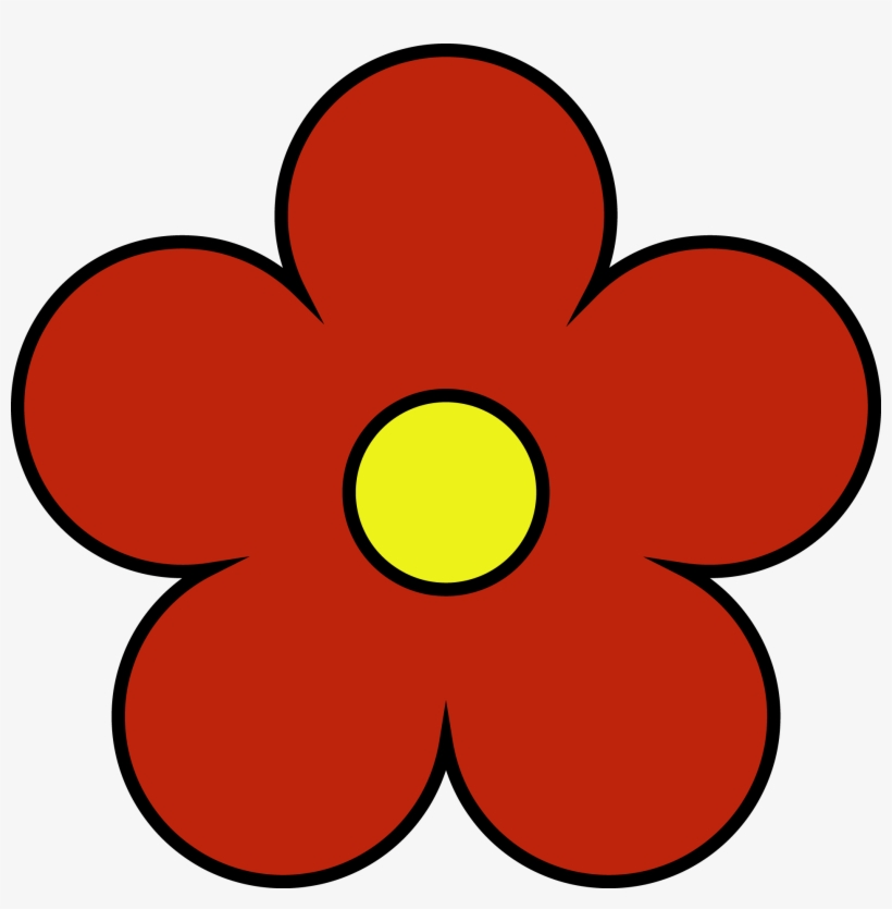 Outside Red Inside Yellow Flower Png Clipart - Flowers Clip Art, transparent png download
