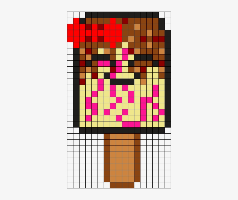 Kawaii Strawberry Swirl Perler Bead Pattern / Bead - Bead, transparent png download