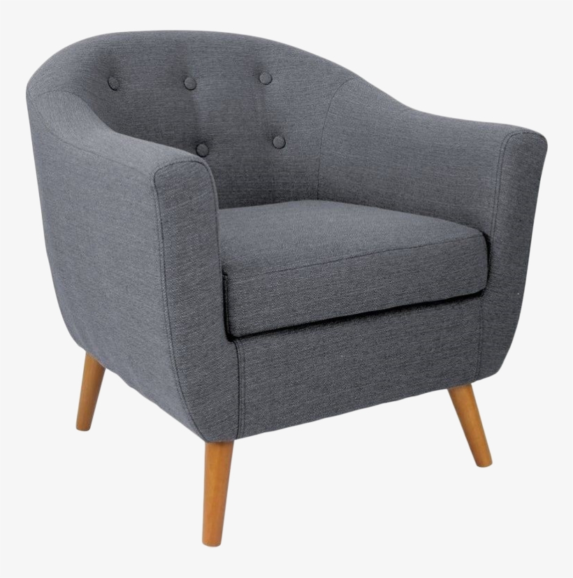 Lumisource Rockwell Tufted Accent Barrel Chair In Gray - Lumi Source Rockwell Chair | Orange, transparent png download