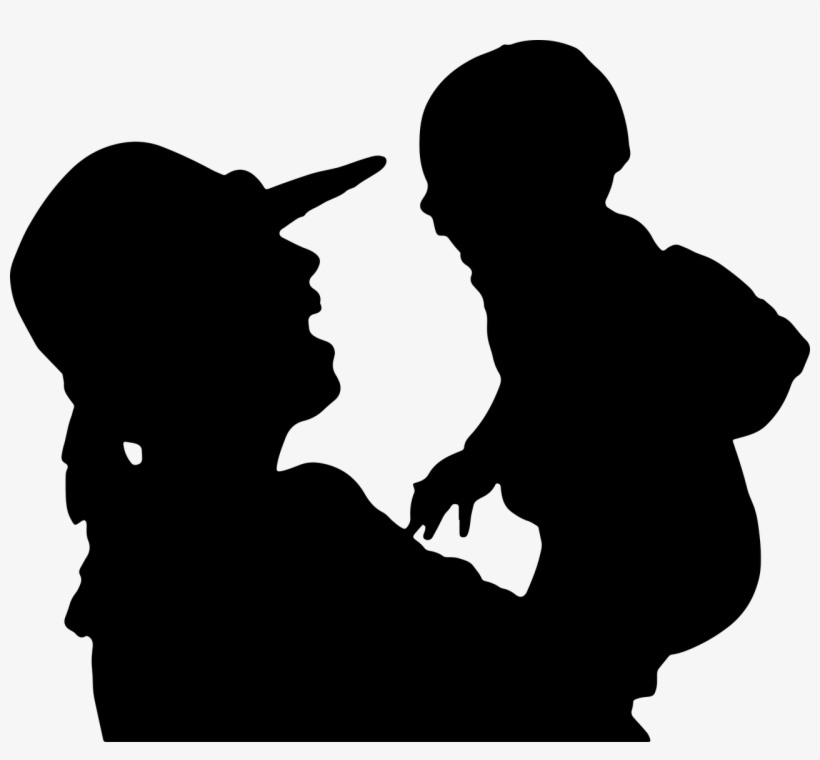 Mother And Baby - Mother And Baby Silhouette Png, transparent png download