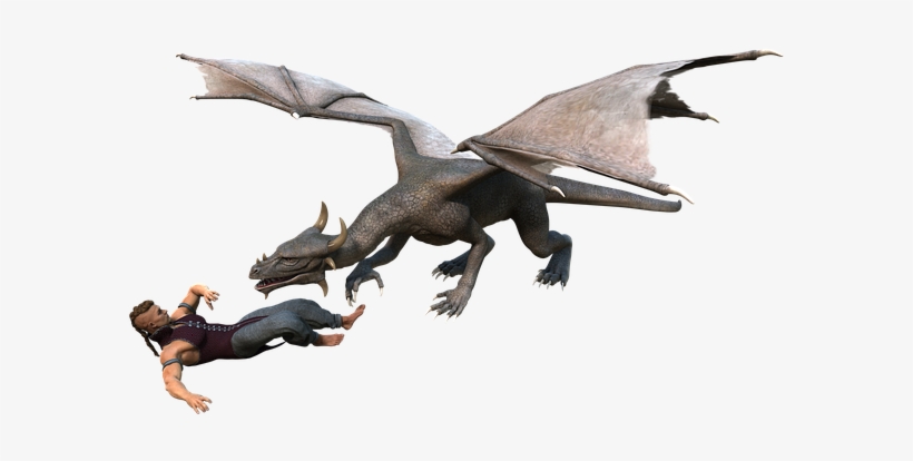 Man Dragon Fantasy Pose Figures Isolated T - Dragon Fantasy Png, transparent png download