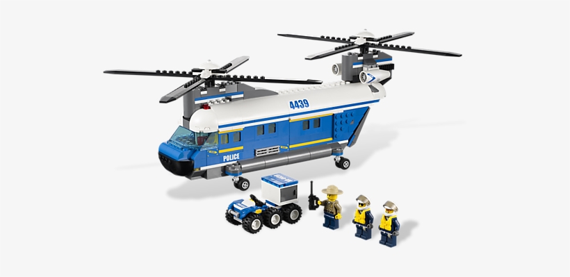 Track Down The Robbers With The Heavy-lift Helicopter - Lego City Heavy Lift Helicopter 4439, transparent png download