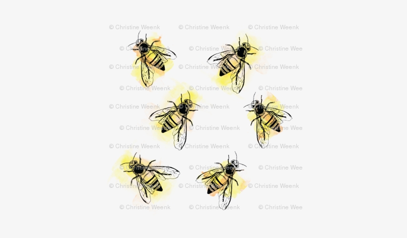 Watercolor Bees - Watercolor Bees Png, transparent png download