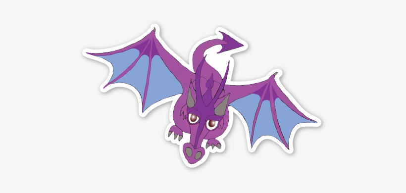 Have Fun With A Whimsical Cartoon Purple Flying Dragon - Illustration, transparent png download