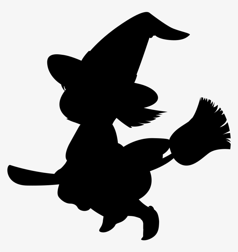 Free Witch Silhouette Clip Art At Getdrawings - Baby Witch Silhouette, transparent png download
