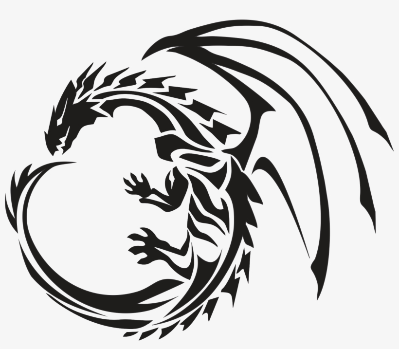 Circle Dragon Tattoo - Dragon Png, transparent png download
