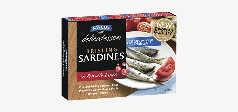 Safcol Brisling Sardines In Tomato Sauce 110g - Sardines As Food, transparent png download