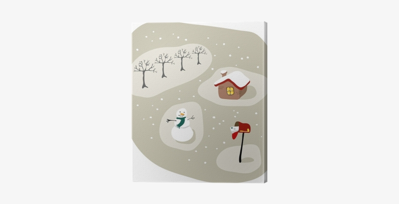 Winter Scene Cartoon Mousepad, transparent png download