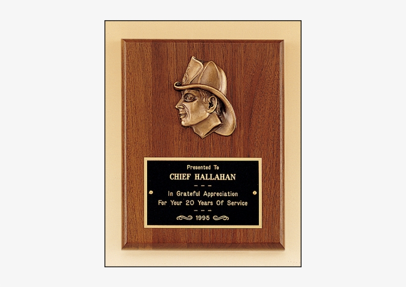 Move Pointer Over The Image To Zoom In - 7 X 9 Firematic Award With Antique Bronze Finish Casting, transparent png download