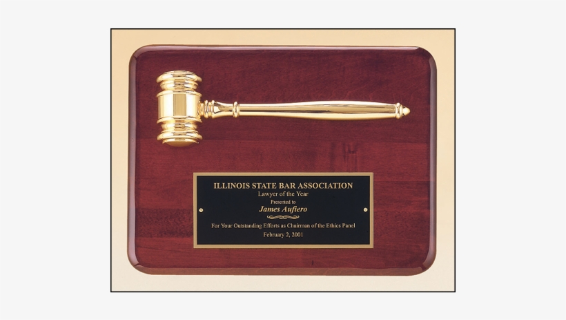 Pg3751 Rosewood Stained Piano Finish Plaque With A - Gold Gavel Plaque, transparent png download