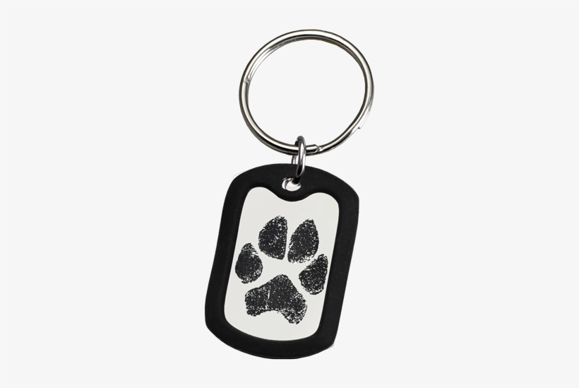 Rubber Silencer Shown With Stainless Steel Dog Tag - Dog Actual Dog Paw Print, transparent png download