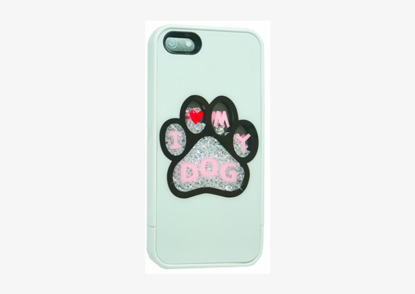 I Love My Dog Paw Print Clear Loose Diamond Case - Dog Paw Iphone Case, transparent png download