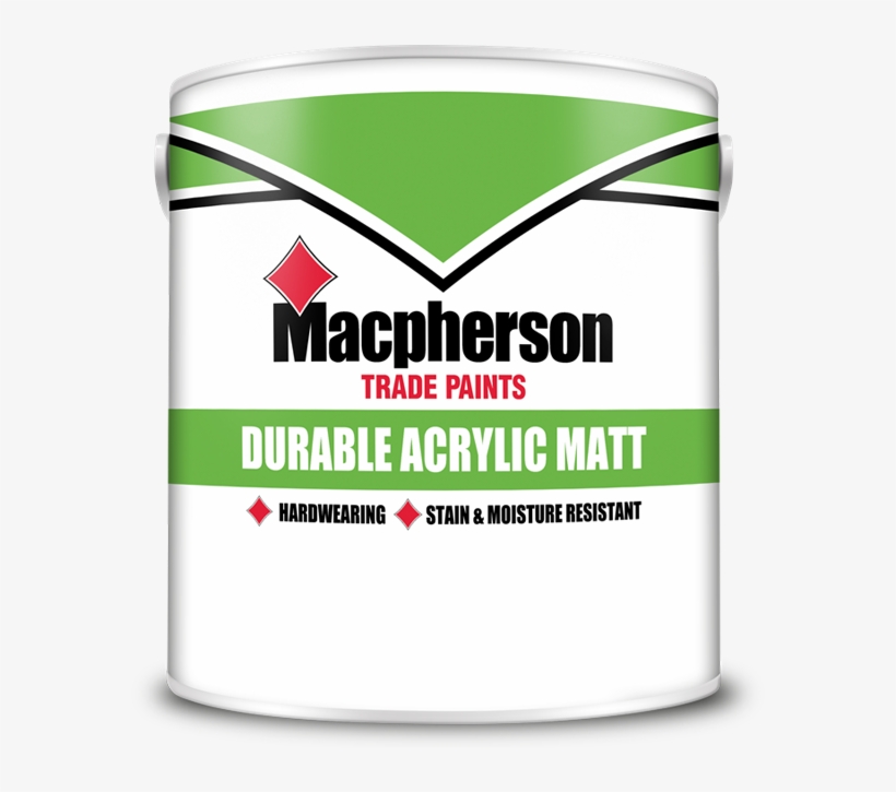 Macpherson Acrylic Durable Matt Brilliant White - Macphersons White Vinyl Matt Emulsion Paint, transparent png download