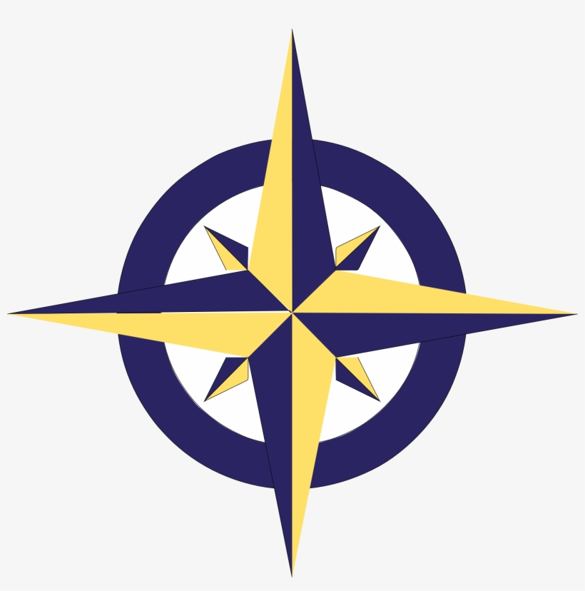 Drawing Of Rose Wind Compass - Blue Compass Rose, transparent png download