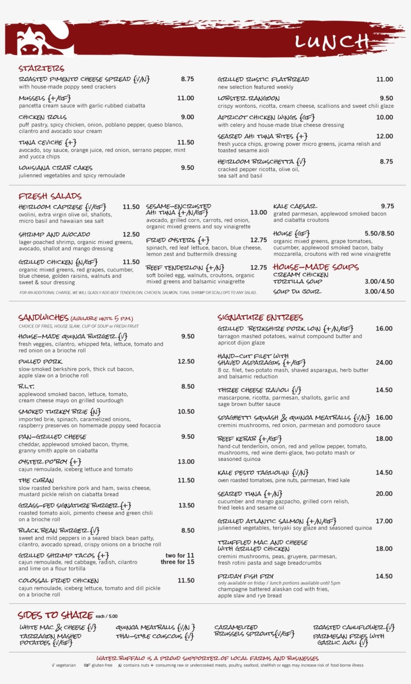 Water Buffalo Menu - Brioche Doree Menu France, transparent png download