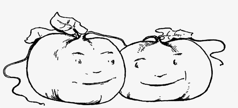 Smiling Pumpkins Drawing Clip Art Download Png - Line Art, transparent png download