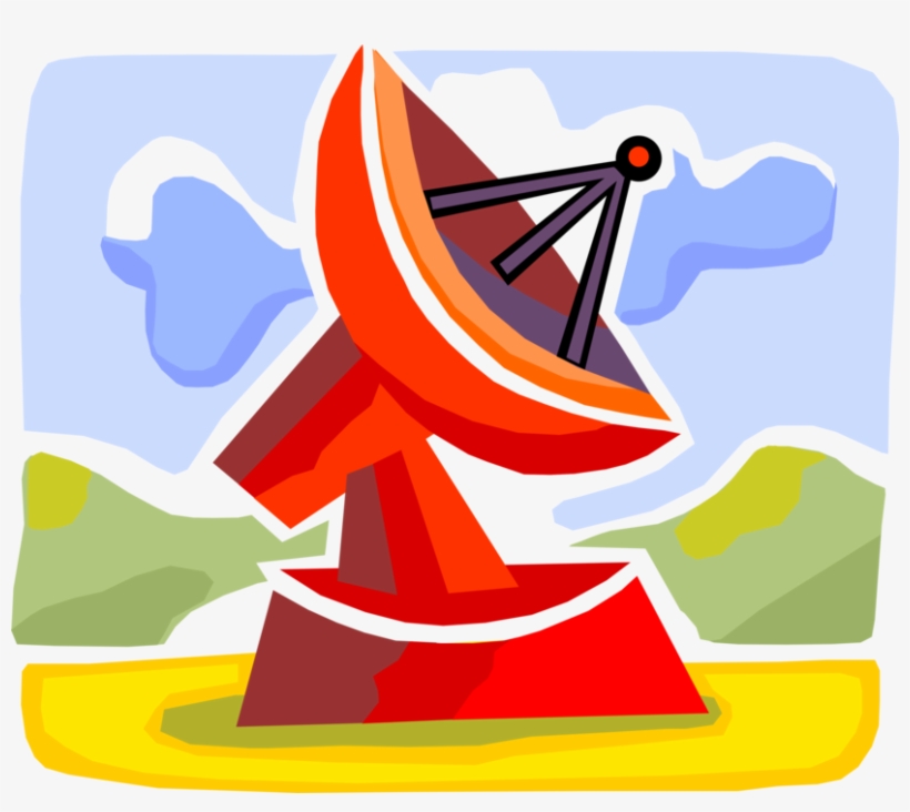 Vector Illustration Of Satellite Dish Parabolic Antenna, transparent png download