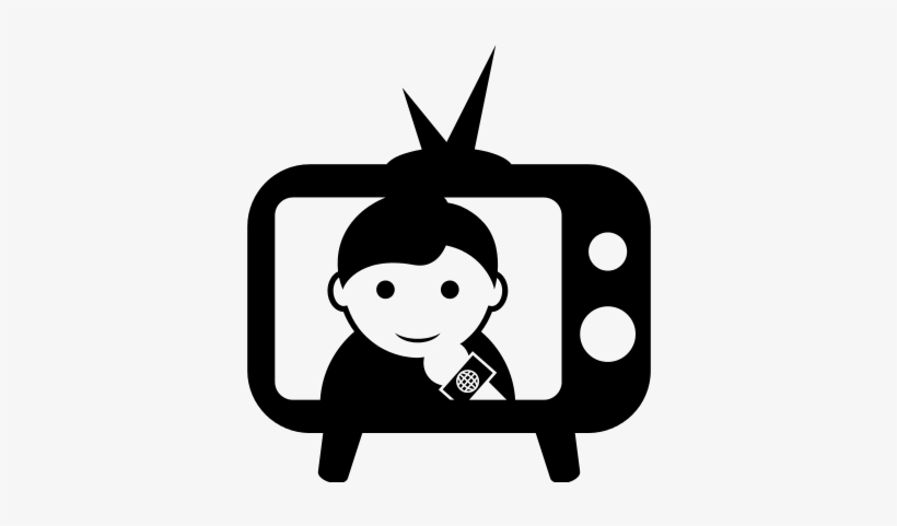 Journalism Man On Vintage Tv Monitor Screen With Antenna - Icono Periodista, transparent png download