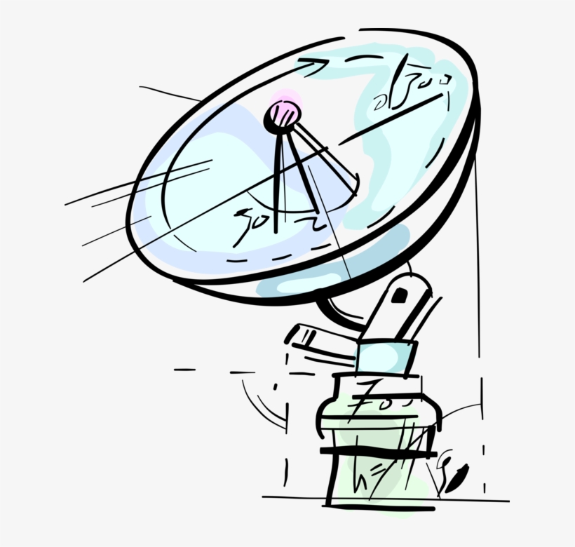 Vector Illustration Of Satellite Dish Parabolic Antenna, transparent png download