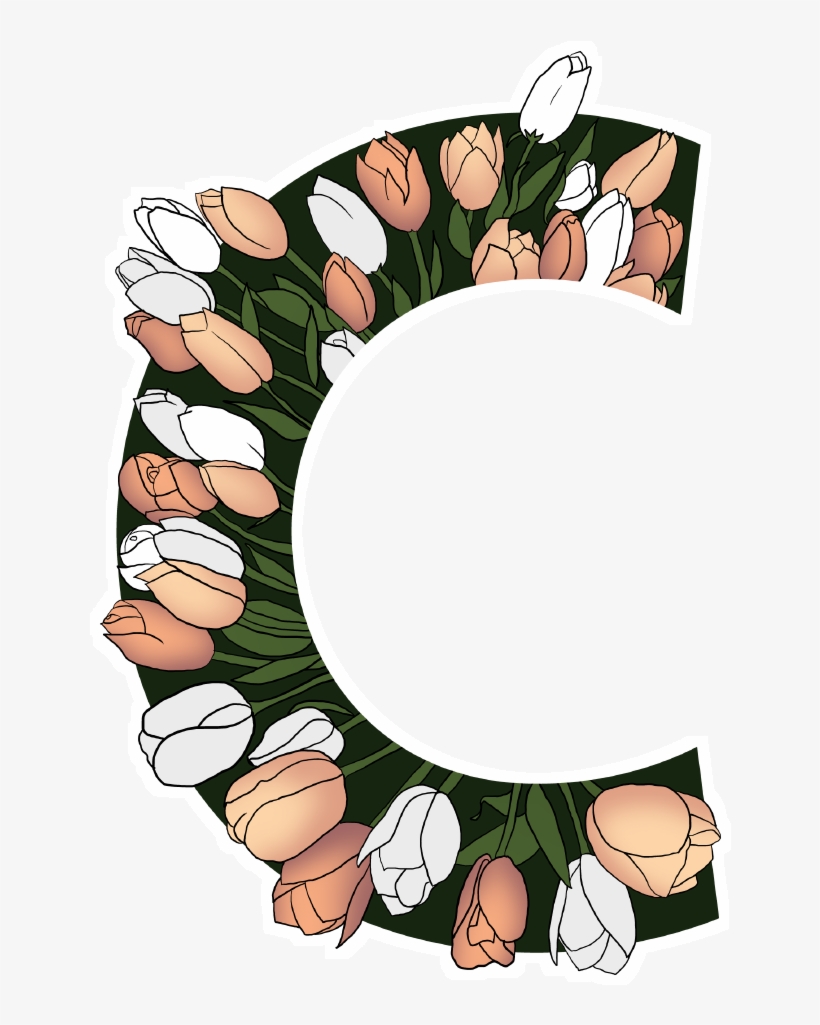 Adesivo Monograma Floral C De Eveline Pezzinina - Monogram, transparent png download
