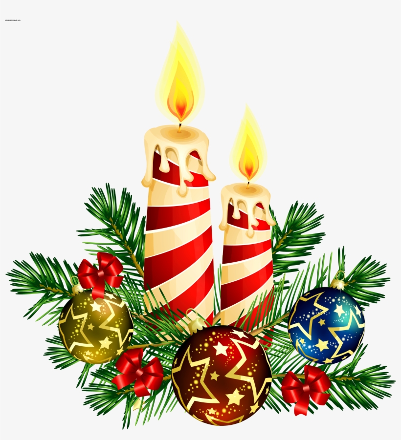 Christmas Candle Clip Art Cliparts Co Ribbon Christmas - Christmas Candle Clipart, transparent png download